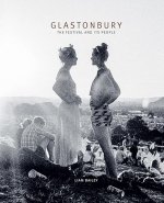 Book cover shows a black and white image of two women standing facing each other in a field at Glastonbury Festival.
