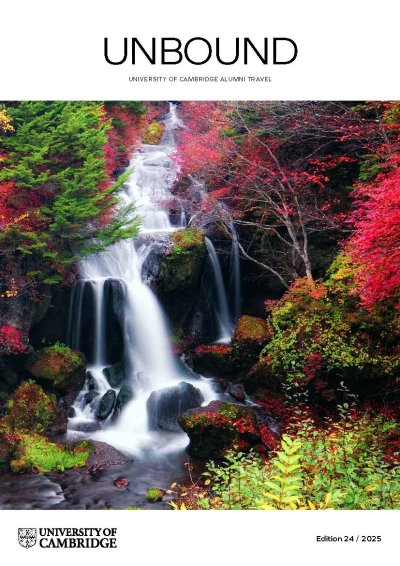 Unbound 24 front cover of an autumn waterfall