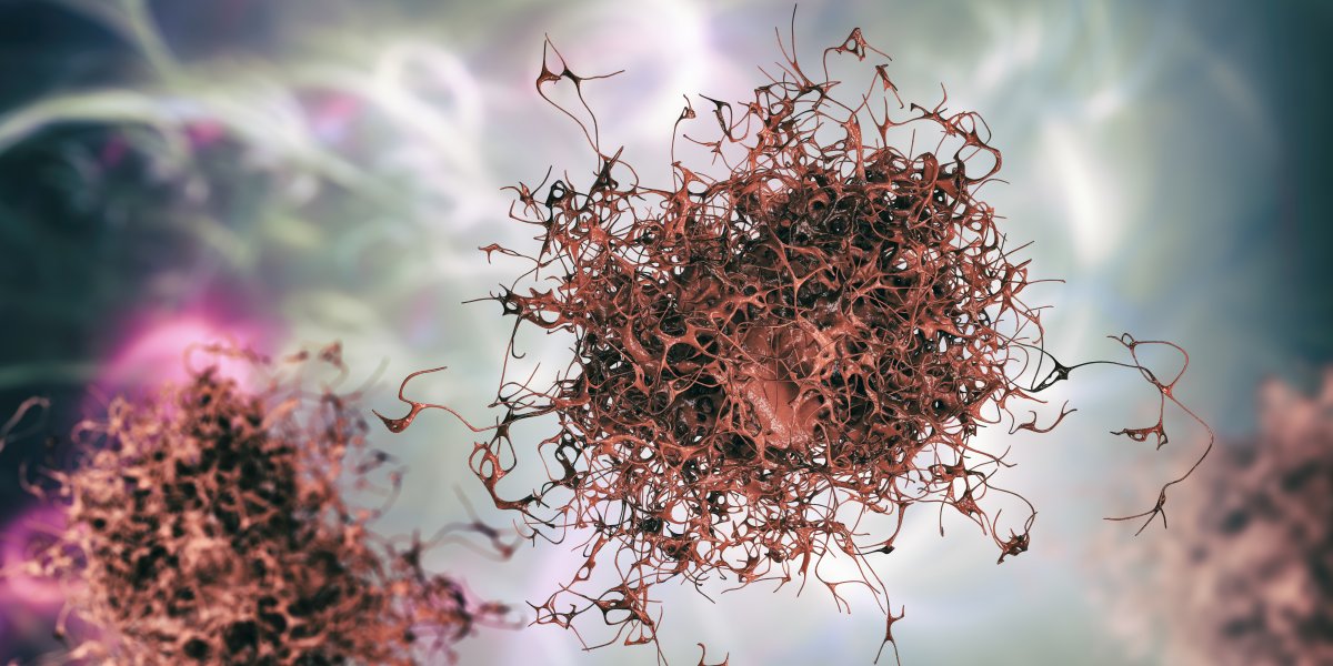 Cancer cell, malignant tumor cell, 3D illustration