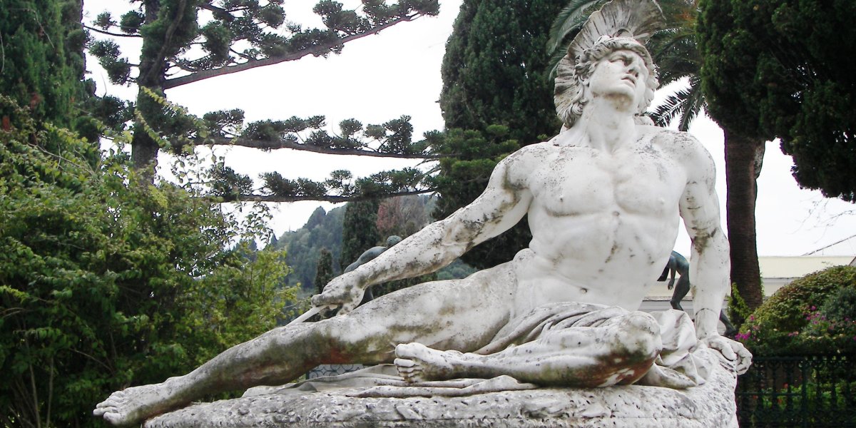Dying Achilles (Achilleas thniskon) in the gardens of the Achilleion